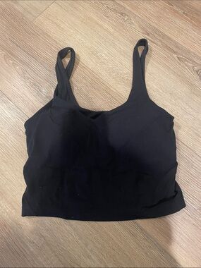lululemon athletica Black Scoop Neck Cropped Sports Bra